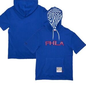 Mitchell and Ness 76ers Royal Pullover Hoodie Small